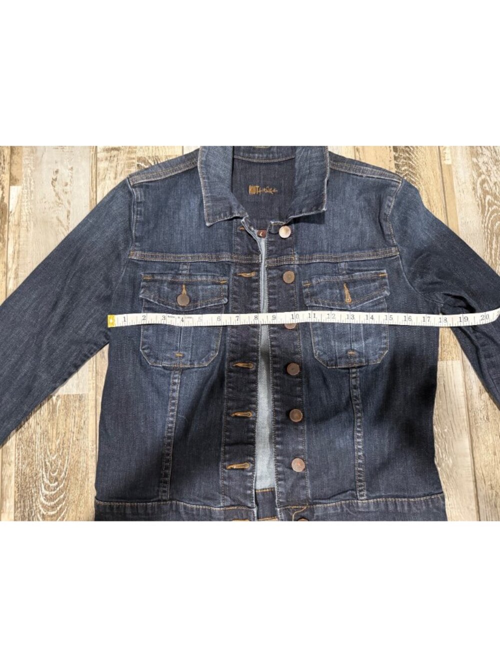 Kut From The Kloth Womens Dark Wash Denim Jacket Large Button Front Classic Styl - Picture 5 of 8